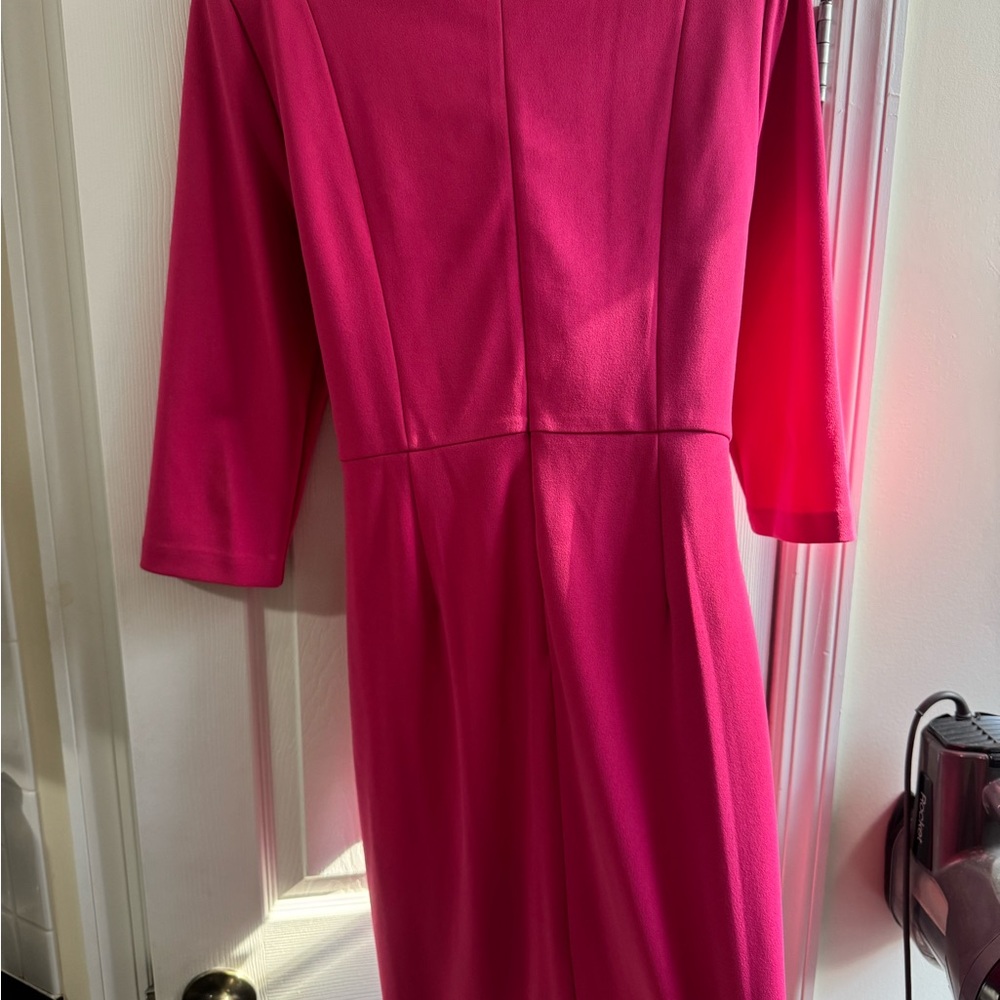 adrianna papell tie waist crepe sheath dress - Picture 9 of 10